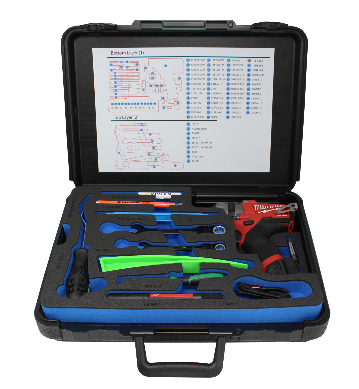 RTK-008 Layer 1 Foam - Foam, Text, Black with White Acrylic