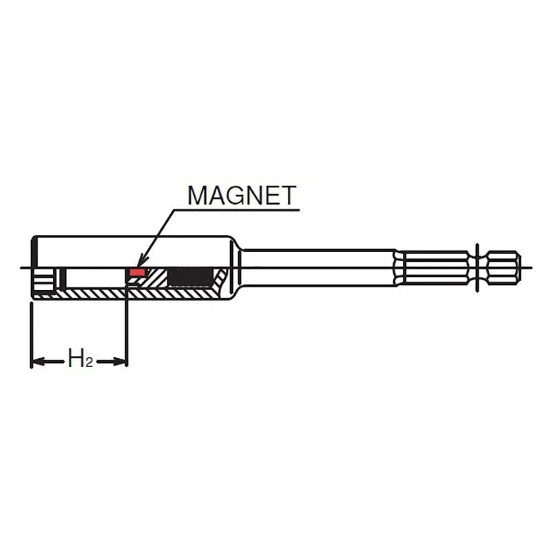 10mm 1/4 Hex Dr. Slide Magnet 6-Point Nut Setter, 150mm Length Ko-ken USA