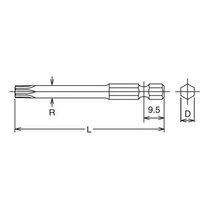 1/4 Hex Dr. TORX® T30 Bit -  Length 150mm Ko-ken USA
