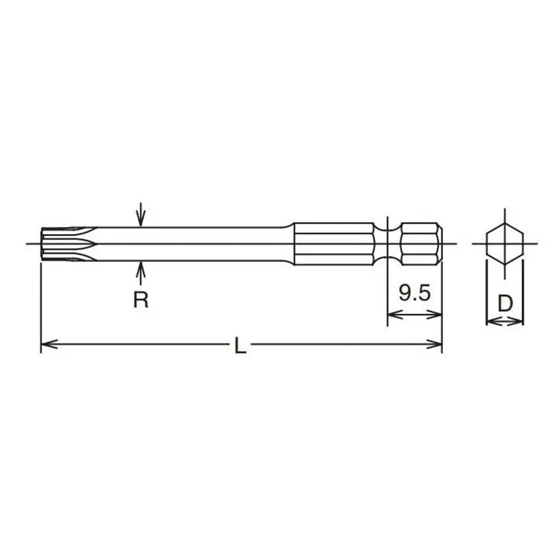1/4 Hex Dr. TORXplus® 20IP Bit - Length 70mm Ko-ken USA