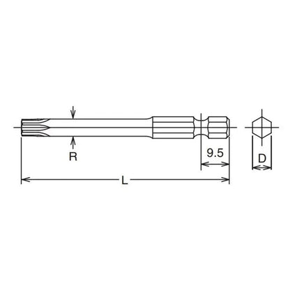 1/4 Hex Dr. TORXplus® 30IP Bit - Length 70mm Ko-ken USA