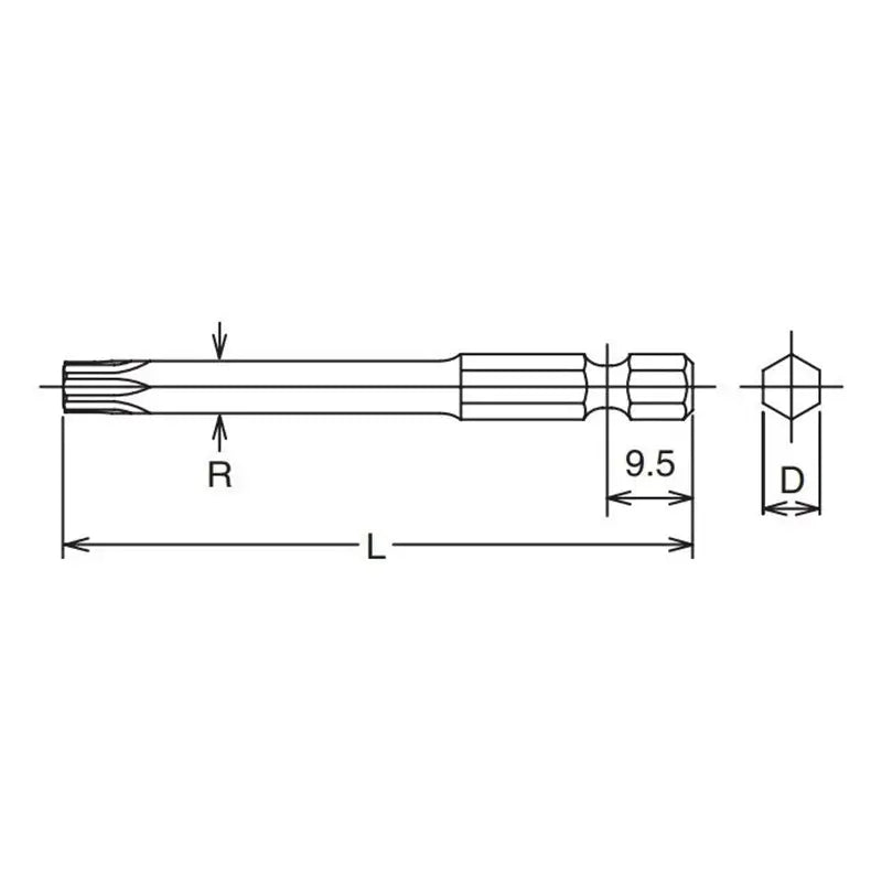 1/4 Hex Dr. TORX® T27 Bit - Length 70mm Ko-ken USA
