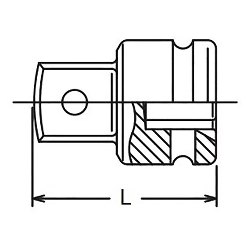 1/4 Sq. Dr. Adaptor  3/8 Square Length 22mm Ball type Ko-ken USA