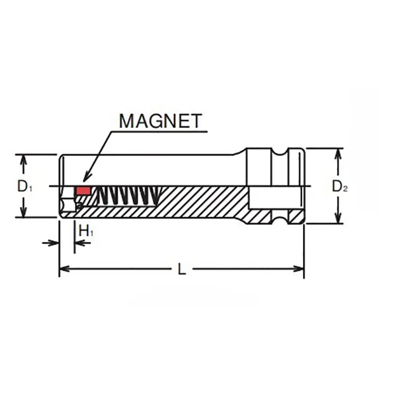 1/4 Sq. Dr. Socket  13mm 6 point Length 48mm Slide Magnet Ko-ken USA