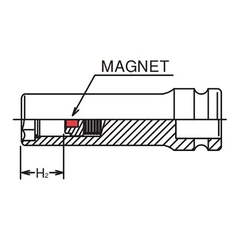 1/4 Sq. Dr. Socket  13mm 6 point Length 48mm Slide Magnet Ko-ken USA