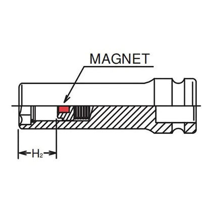 1/4 Sq. Dr. Socket  13mm 6 point Length 48mm Slide Magnet Ko-ken USA