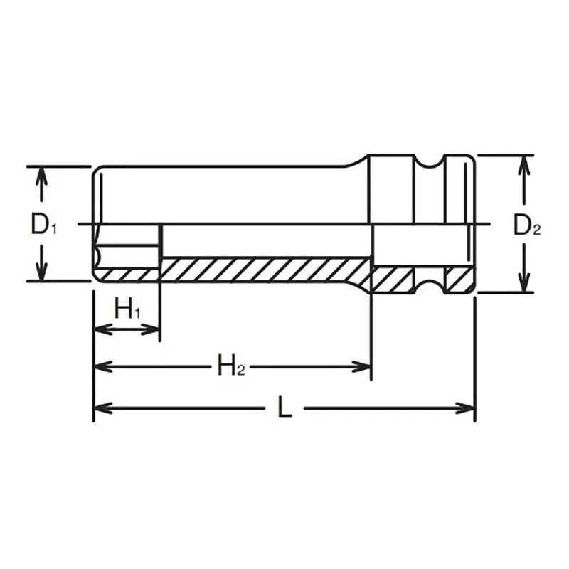 3/8 Sq. Dr. Socket  18mm 6 point Length 80mm Ko-ken USA