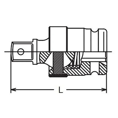 3/8 Sq. Dr. Impact Ball Type Universal Joint - Length 48mm Ko-ken USA