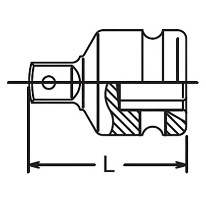 1/2 Sq. Dr. Adaptor  3/8 Square Length 37.5mm Ball type Ko-ken USA