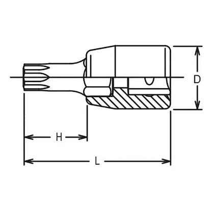1/4 Sq. Dr. TORX® T30 Bit Socket - Length 28mm Ko-ken USA