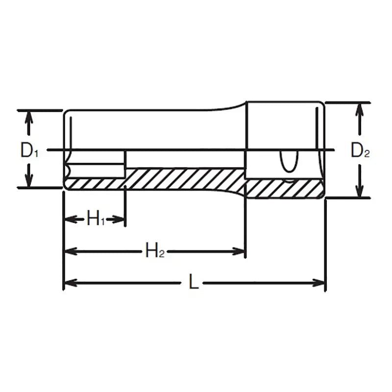 1/4 Sq. Dr. Socket  7mm 6 point Length 50mm Ko-ken USA