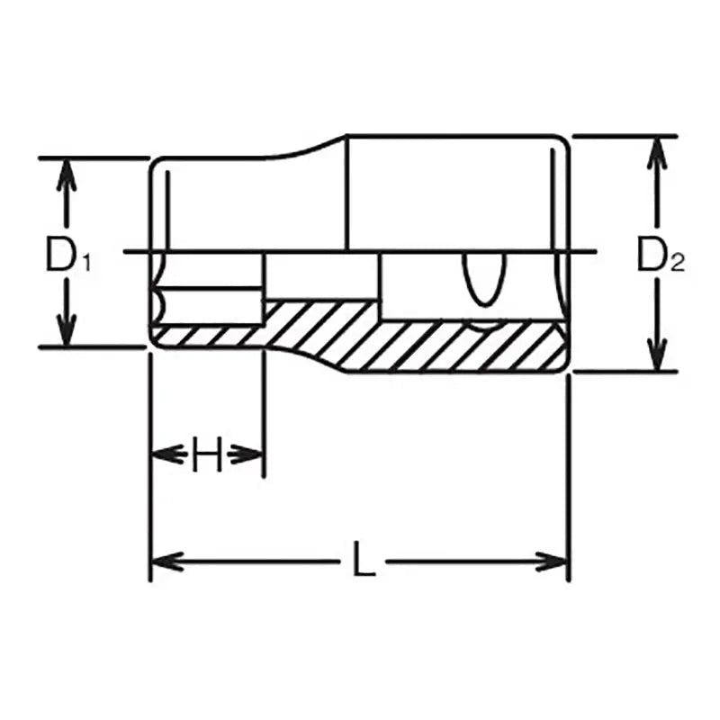 3/8 Sq. Dr. 6 point Metric Chrome Socket in 11mm Ko-ken USA