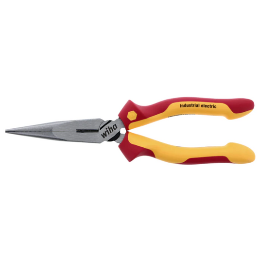 Wiha INSULATED INDUSTRIAL LONG NOSE PLIERS W/ CUTTERS 8" - 32923